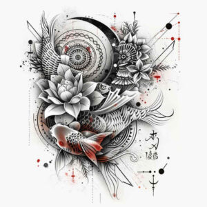 delicacy-and-grace – tattoo design ideas free ai generated – neotraditional-enhanced-shading – for-upper-shoulder – Gallery: geisha-inkby-ai