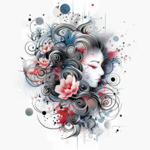 elegant-geisha – tattoo design ideas free ai generated – surrealism-psychological-depth – for-elbow – Gallery: geisha-inkby-ai