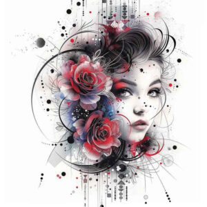fan – tattoo design ideas free ai generated – realism-light-play – for-lower-thigh – Gallery: geisha-inkby-ai
