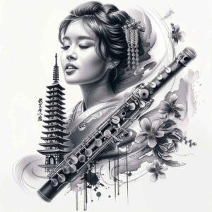 fine-line-geisha – tattoo design ideas free ai generated – neotraditional-decorative-flourishes – for-nape – Gallery: geisha-inkby-ai