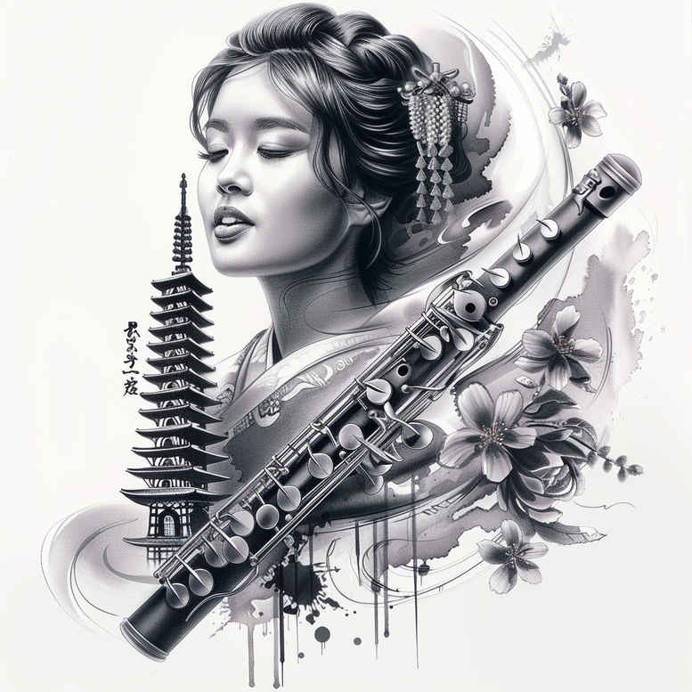 fine-line-geisha – tattoo design ideas free ai generated – neotraditional-decorative-flourishes – for-nape – Gallery: geisha-inkby-ai