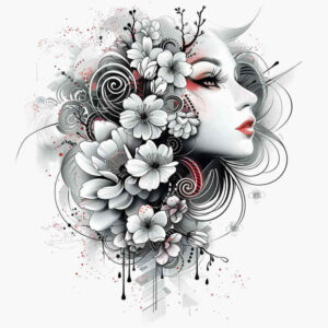 for-women – tattoo design ideas free ai generated – realism-gradient-tones – for-forearm – Gallery: geisha-inkby-ai