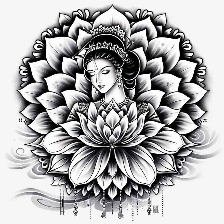 geisha-art – tattoo design ideas free ai generated – neotraditional-detailed-textures – for-triceps – Gallery: geisha-inkby-ai