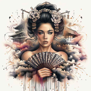 geisha-expression – tattoo design ideas free ai generated – realism-true-rendering – for-foot – Gallery: geisha-inkby-ai
