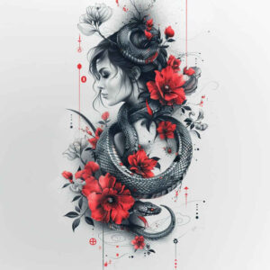 geisha-in-motion – tattoo design ideas free ai generated – realism-illusion-of-depth – for-elbow – Gallery: geisha-inkby-ai