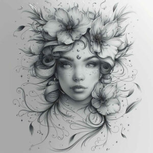 geisha-silhouette – tattoo design ideas free ai generated – neotraditional-dynamic-color – for-wrist-side – Gallery: geisha-inkby-ai