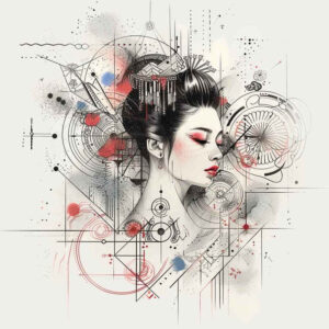 geisha-symbol-of-beauty – tattoo design ideas free ai generated – realism-photorealistic-drawing – for-inner-arm – Gallery: geisha-inkby-ai