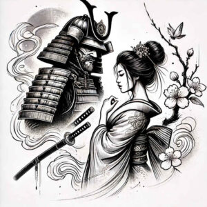 geisha-with-detail – tattoo design ideas free ai generated – realism-form-fidelity – for-fingers – Gallery: geisha-inkby-ai