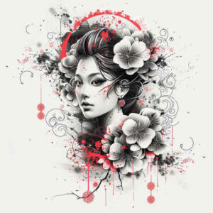 geisha-with-shading – tattoo design ideas free ai generated – neotraditional-bold-highlights – for-hand – Gallery: geisha-inkby-ai