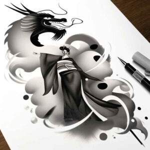 geishas – tattoo design ideas free ai generated – realism-digital-realism – for-biceps – Gallery: geisha-inkby-ai