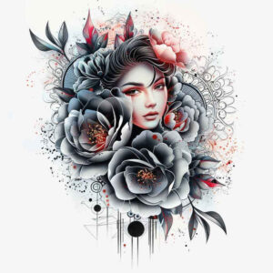 minimalist-geisha – tattoo design ideas free ai generated – neotraditional-decorative-elements – for-inner-arm – Gallery: geisha-inkby-ai