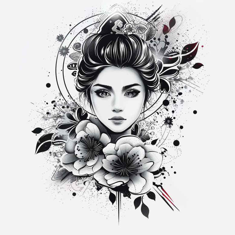 geisha tattoo design ideas fine detail artistic detail represents endurance