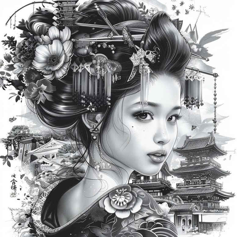 geisha tattoo design ideas light play cultural represents endurance