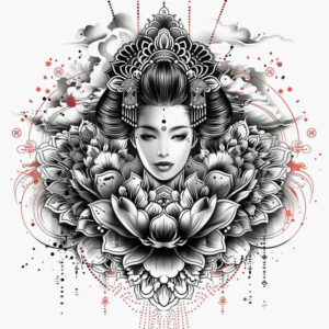 geisha tattoo design ideas precise lines delicate embodying resilience