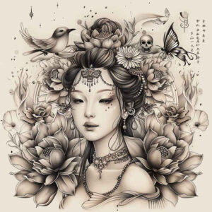 geisha tattoo design ideas classic motifs delicate shading for wrist side