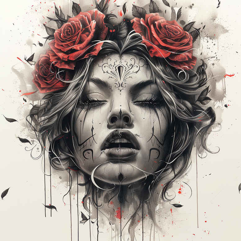 geisha tattoo design ideas sharp contrast delicate shading resilience and power