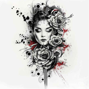 geisha tattoo design ideas intricate delicate shading shows courage