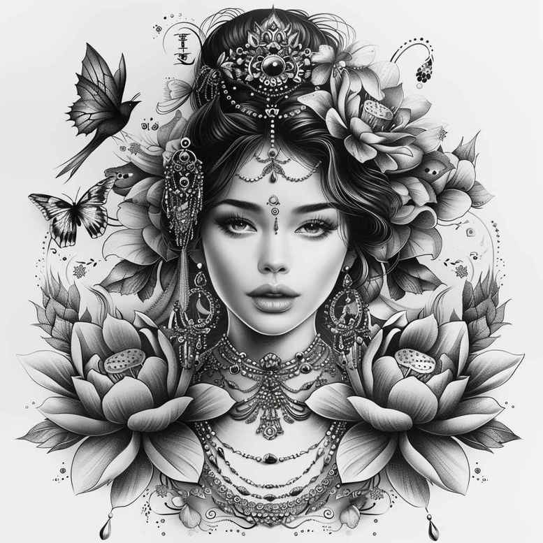 geisha tattoo design ideas atmospheric detailed kimono represents endurance
