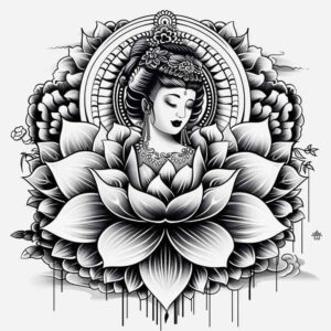 geisha tattoo design ideas luminous elegant symbolising resilience
