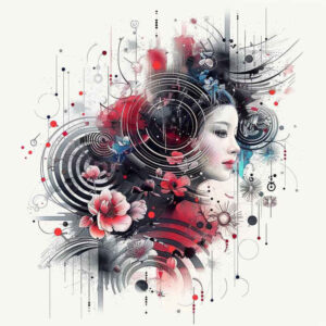 geisha tattoo design ideas Realism realistic wrinkles hair ornaments for thigh
