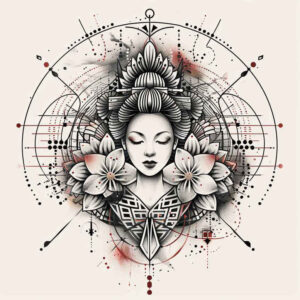 geisha tattoo design ideas Realism studio quality natural beauty for ankle