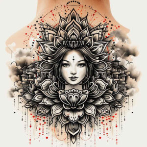 geisha tattoo design ideas Realism natural contrast natural beauty for heel