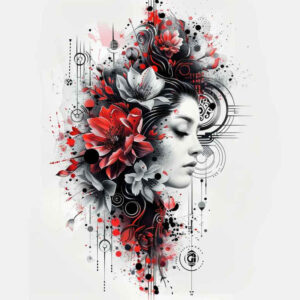 geisha tattoo design ideas structured design natural beauty symbolising perseverance