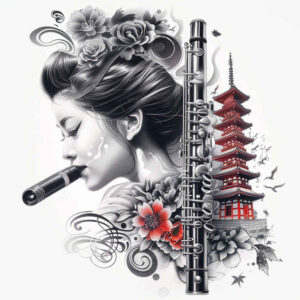 geisha tattoo design ideas Realism realistic perspective ornamental design embodying endurance