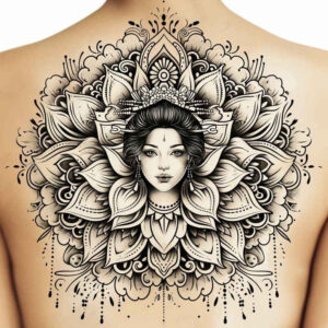 geisha tattoo design ideas Realism visual truth ornamental design for shoulder