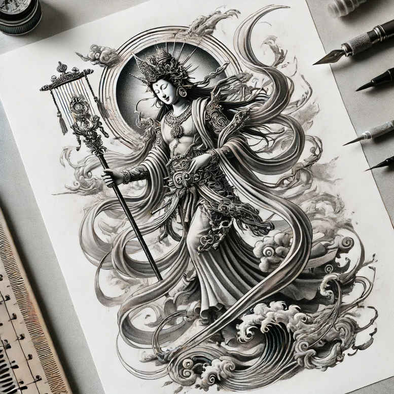 geisha tattoo design ideas Realism precise anatomy ornamental design symbol of endurance