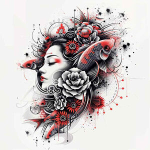 geisha tattoo design ideas decorative elements ornamental shows endurance