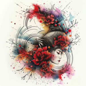 geisha tattoo design ideas enigmatic aura poised for scapula