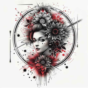 geisha tattoo design ideas Realism soft focus refined embodying determination