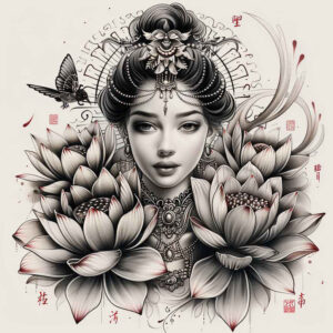 geisha tattoo design ideas decorative elements refined for lower arm