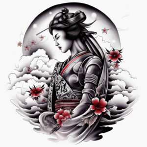 geisha tattoo design ideas smooth complexion refined for outer arm