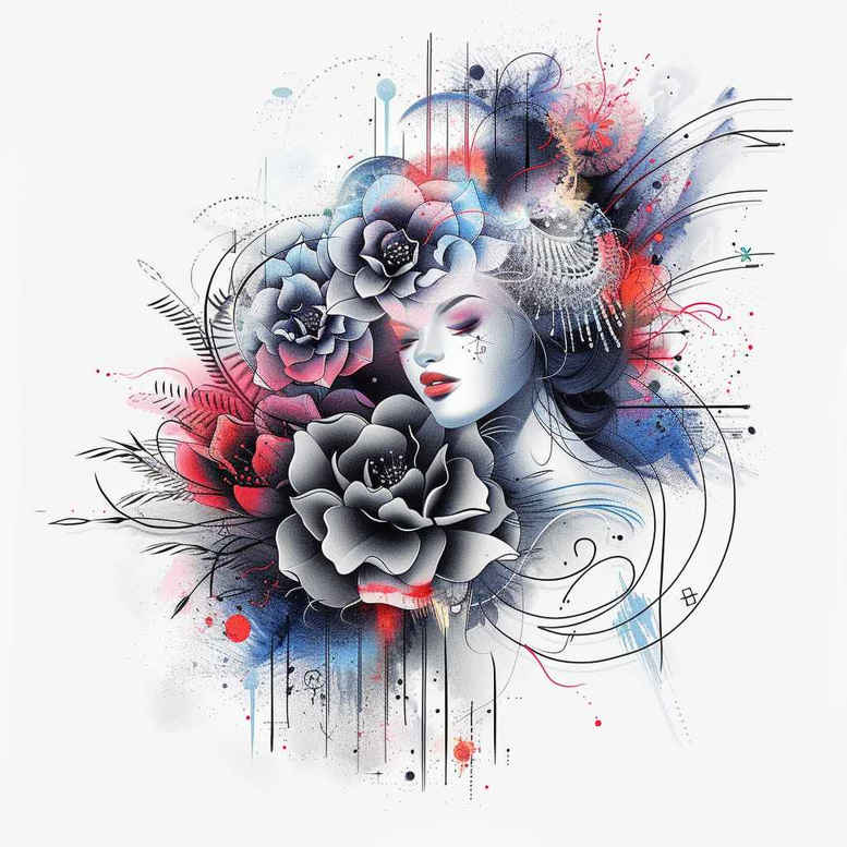 geisha tattoo design ideas esoteric symbolism serene for fingers