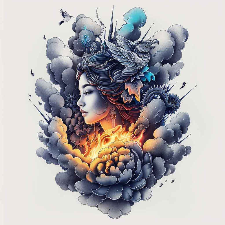 geisha tattoo design ideas rich blacks soft lines embodying courage