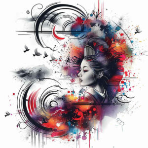 geisha tattoo design ideas Realism precise anatomy subtle shading endurance and power