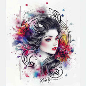 geisha tattoo design ideas rich shading subtle shading for back shoulder