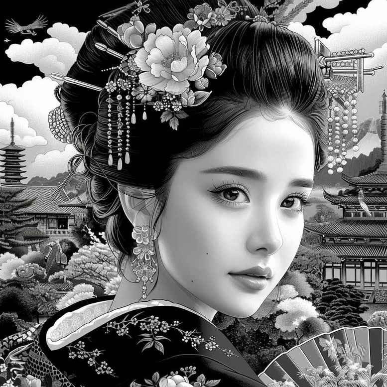 geisha tattoo design ideas clear lines subtle shading stands for endurance