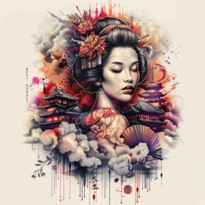 geisha tattoo design ideas Realism real shadows symbolic for fingers