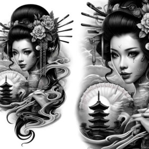 geisha tattoo design ideas dream motifs symbolic meaning for thigh