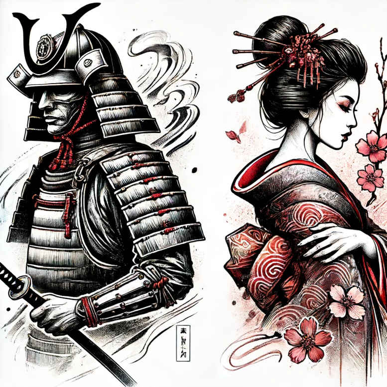 traditional-japanese-tattoo – tattoo design ideas free ai generated – realism-living-skin – for-heel – Gallery: geisha-inkby-ai