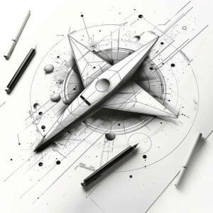 3d-geometric-tattoo – tattoo design ideas free ai generated – pure-outline – for-sternum – Gallery: geometric-inkby-ai