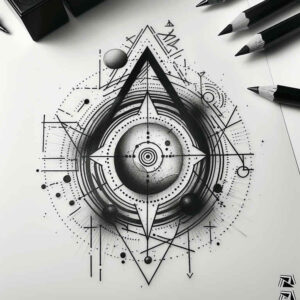 3d-geometric-tattoo – tattoo design ideas free ai generated – short-stroke – for-temple – Gallery: geometric-inkby-ai