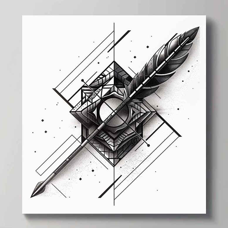 3d-geometric-tattoo – tattoo design ideas free ai generated – thin-script – for-neck – Gallery: geometric-inkby-ai