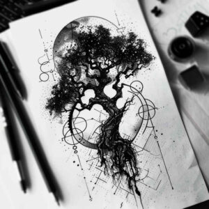 3d-geometric-tattoo – tattoo design ideas free ai generated – unadorned – for-neck – Gallery: geometric-inkby-ai