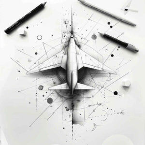 abstract-geometric-tattoo – tattoo design ideas free ai generated – micro-tattoo – for-thigh – Gallery: geometric-inkby-ai