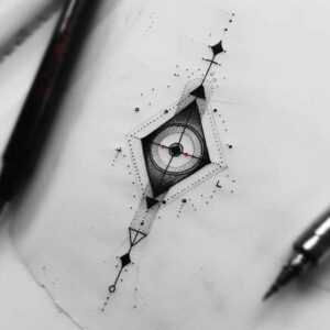 abstract-geometric-tattoo – tattoo design ideas free ai generated – thin-script – for-neck – Gallery: geometric-inkby-ai