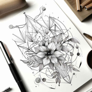 abstract-shape-tattoo – tattoo design ideas free ai generated – crisp-outline – for-forearm – Gallery: geometric-inkby-ai